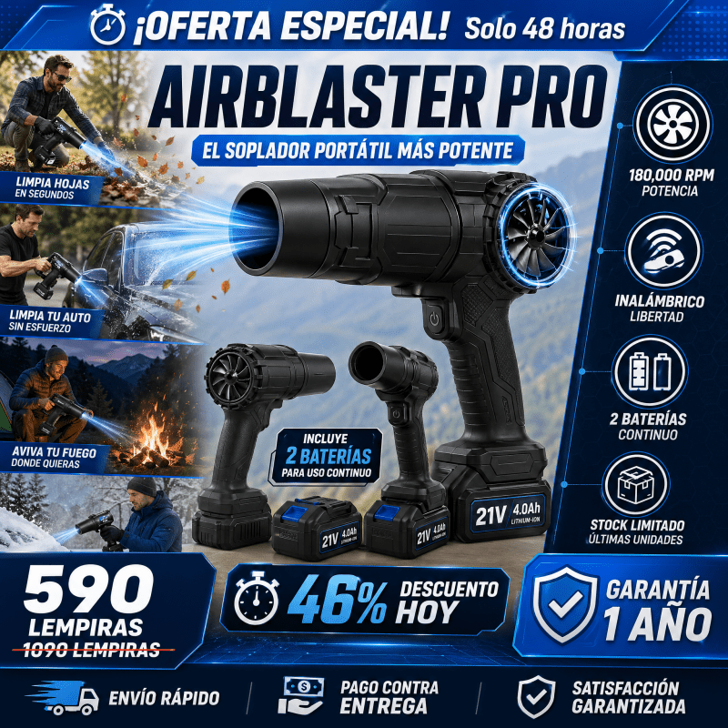 Saker AirBlaster Pro – Soplador Inalámbrico de Aire Potente garantia extendida - Inversiones Alkosto
